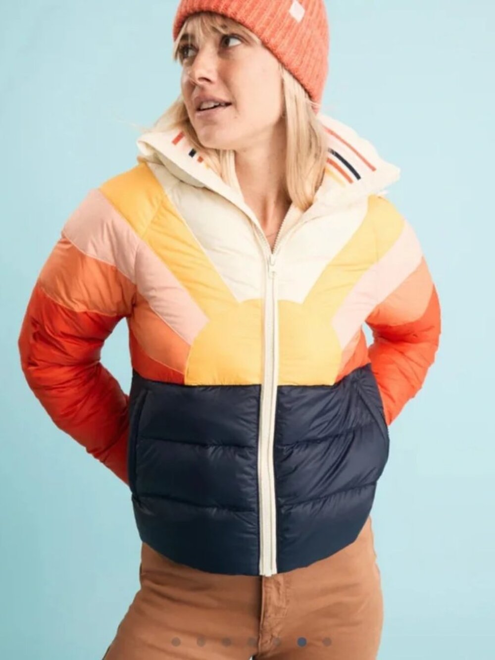 Marine Layer Archive Apres Sunset Down Puffer Jacket Retro Ski Coat Medium - Picture 5 of 14
